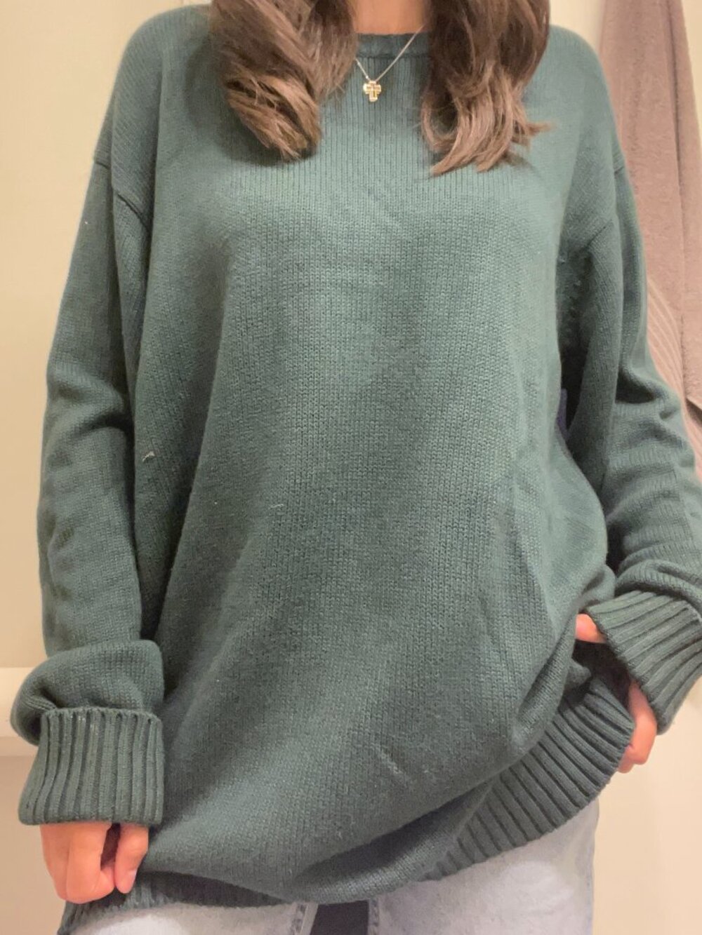 Brandy Melville Dark Green Brianna Knit Oversized Sweater